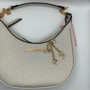 Juicy Couture Embossed Cream Shoulder Bag